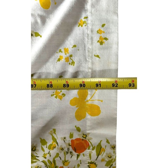Vtg MORGAN JONES BONNE BOUQUET ORANGE POPPIES Butterflies Full Double Flat Sheet - Picture 5 of 5